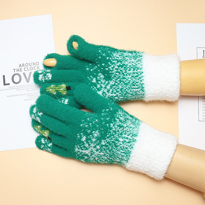 Open Finger Fleece-lined Gloves for Touch Screen