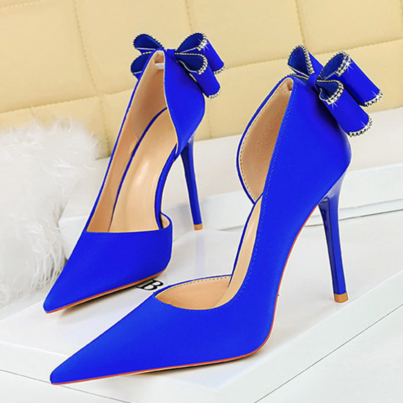 Sexy Low-cut Pointed Toe Rhinestone Stiletto Heels