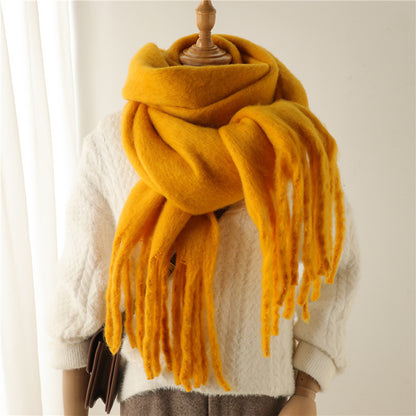 Mohair Pure Color Winter Warm Scarfs