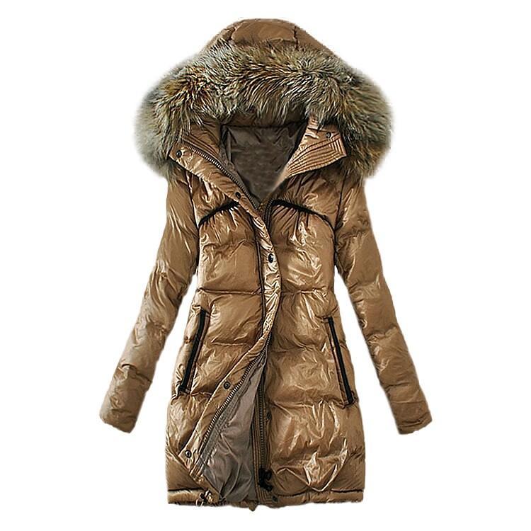 Fur Collar Thick Slim Down Padded Jackets