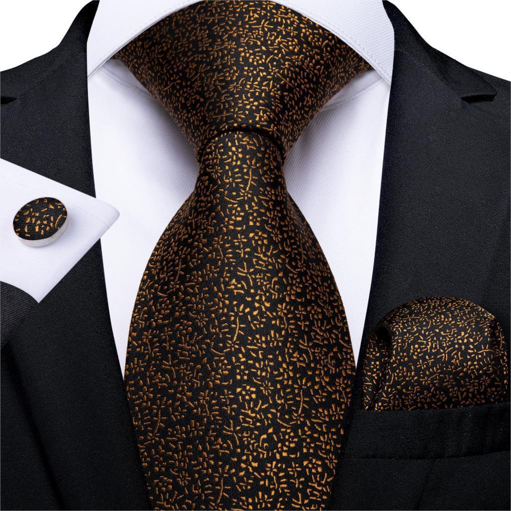 Neckties Luxury Black And Gold