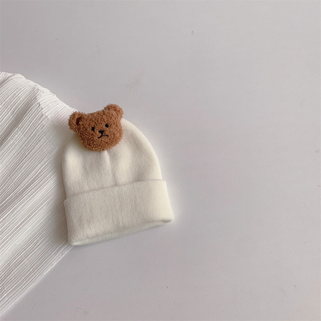 Baby wool hat winter bear cute 0-1 year old