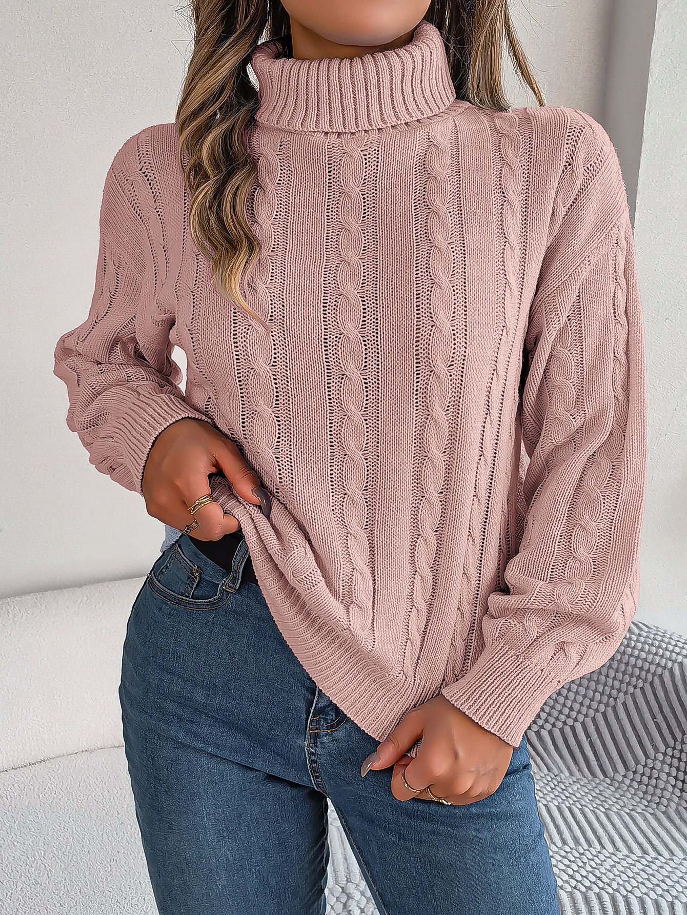 Casual Long Sleeve Turtleneck Sweaters