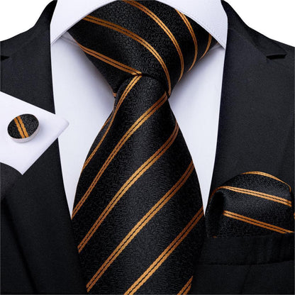 Neckties Luxury Black And Gold