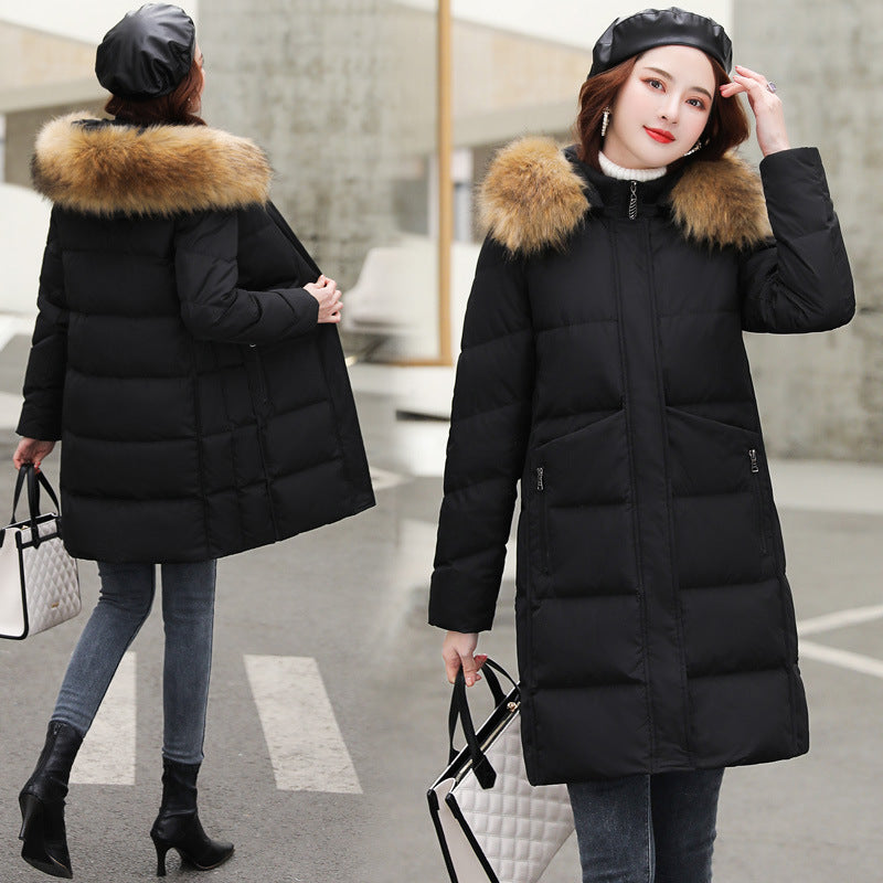 Padded Big Fur Collar Quilted Jackets