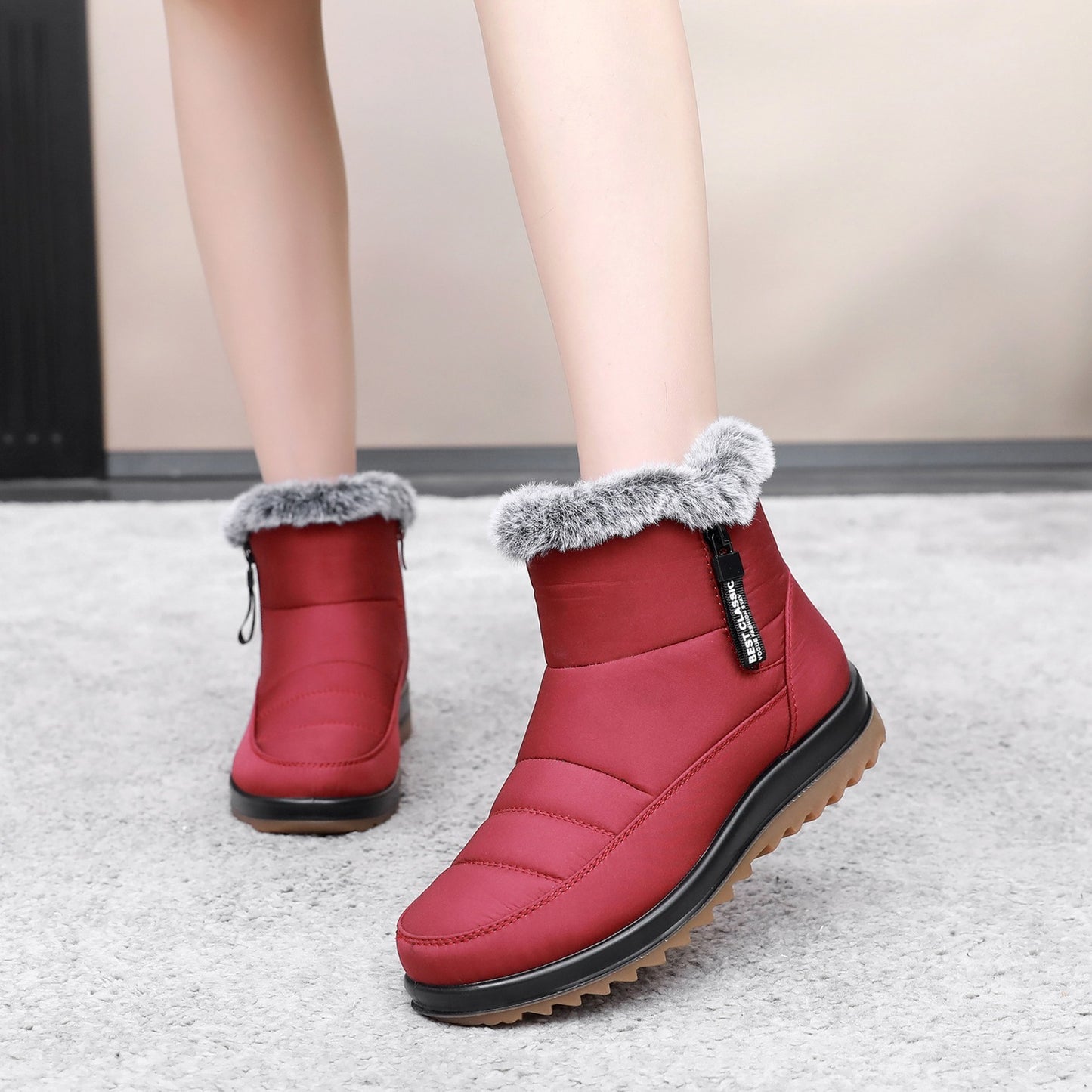 Non-slip Waterproof Fleece Lined Thickened Thermal Cotton Boots