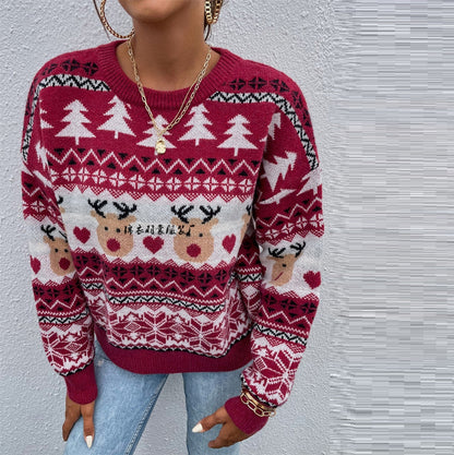 New Winter Clothes Red Christmas Clothes Pullover Holiday Sweater