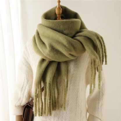 Mohair Pure Color Winter Warm Scarfs