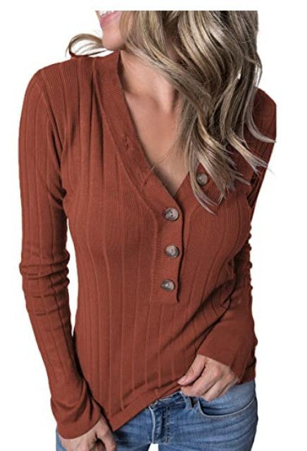 Solid Color Long-sleeved Sweaters