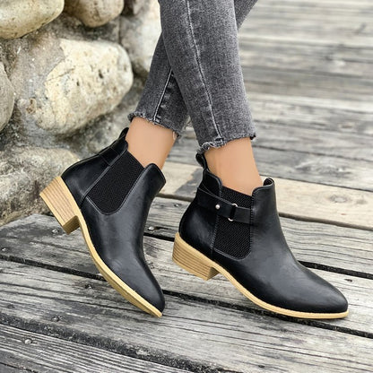 High heel black boots