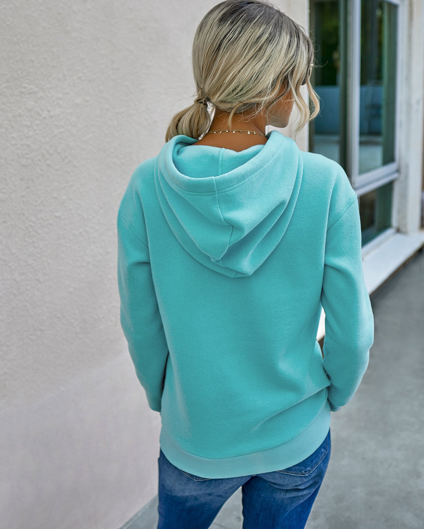 Stitching Hooded Rope Pullover Women Sweater