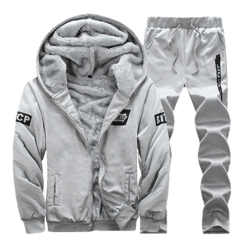 Hooded Sports Suit With Fleece Sweaters