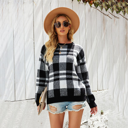 Knitted Plaid Sweaters