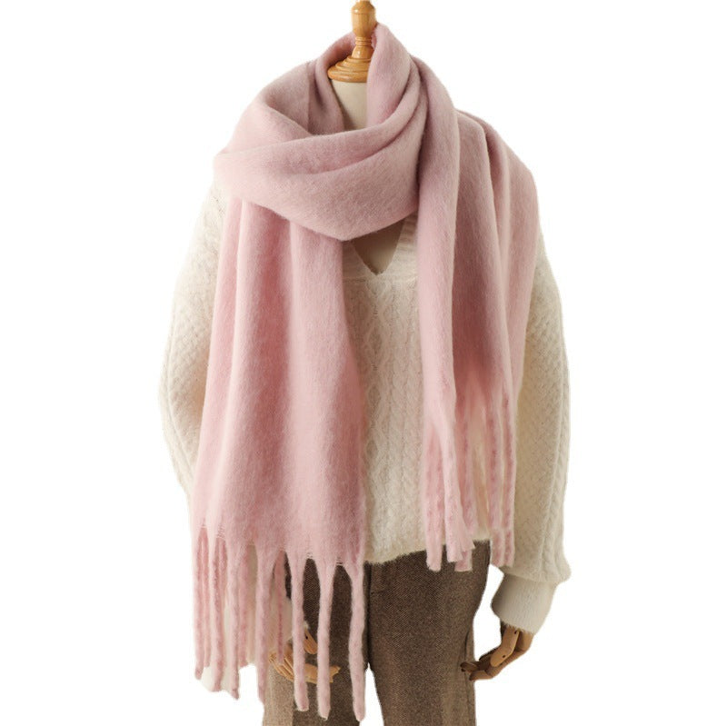 Mohair Pure Color Winter Warm Scarfs