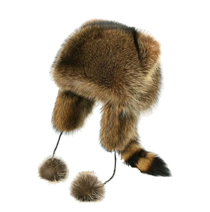 Winter American Raccoon Dog Ear Protection Plush Cat Ear Hat