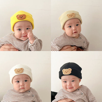 Little Bear Cute 0-1 Year Old Baby Boy Thermal Knitting Sleeve Cap