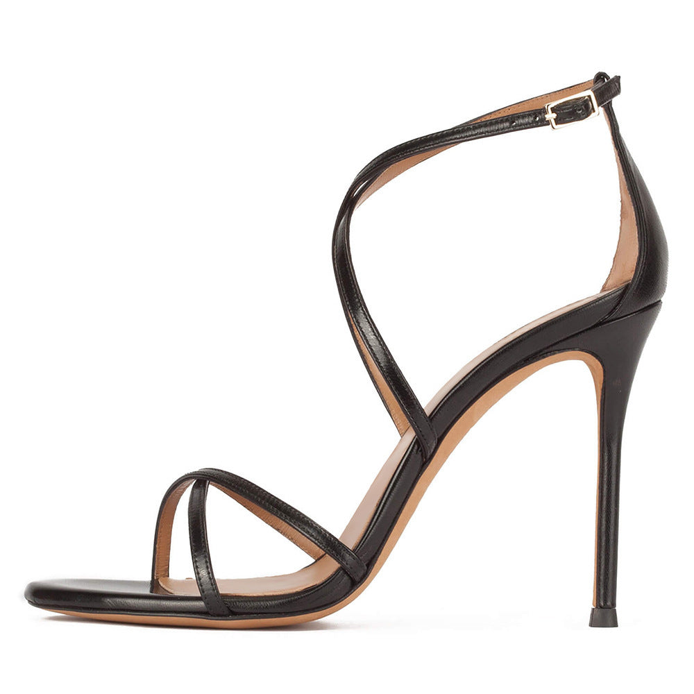 Round Head Strap High-heeled Sandal