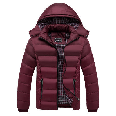 Men's Casual Windproof Warm Hooded Cotton Coats