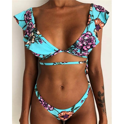 Swimsuit Split Printed Bikinis