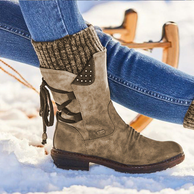 Women Winter Boots Mid-Calf Snow Boots