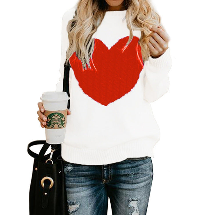 Love Printed Pullover Sweaters