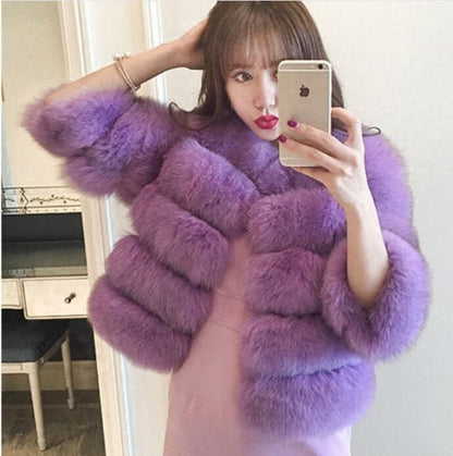 Mink fur coats elegant thick and warm