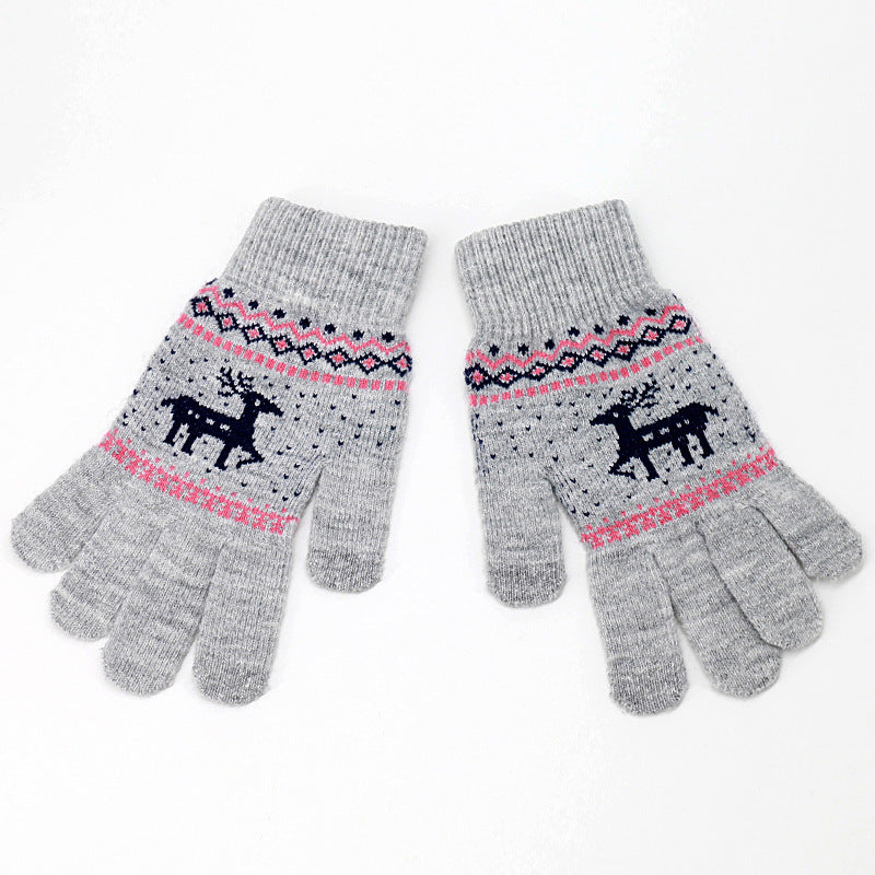 Christmas Patterned Jacquard Knitted Gloves