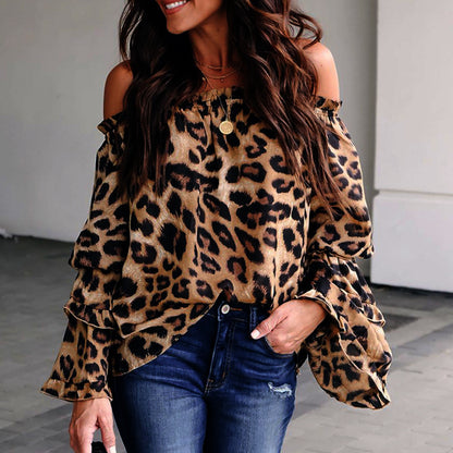 Leopard chiffon shirt