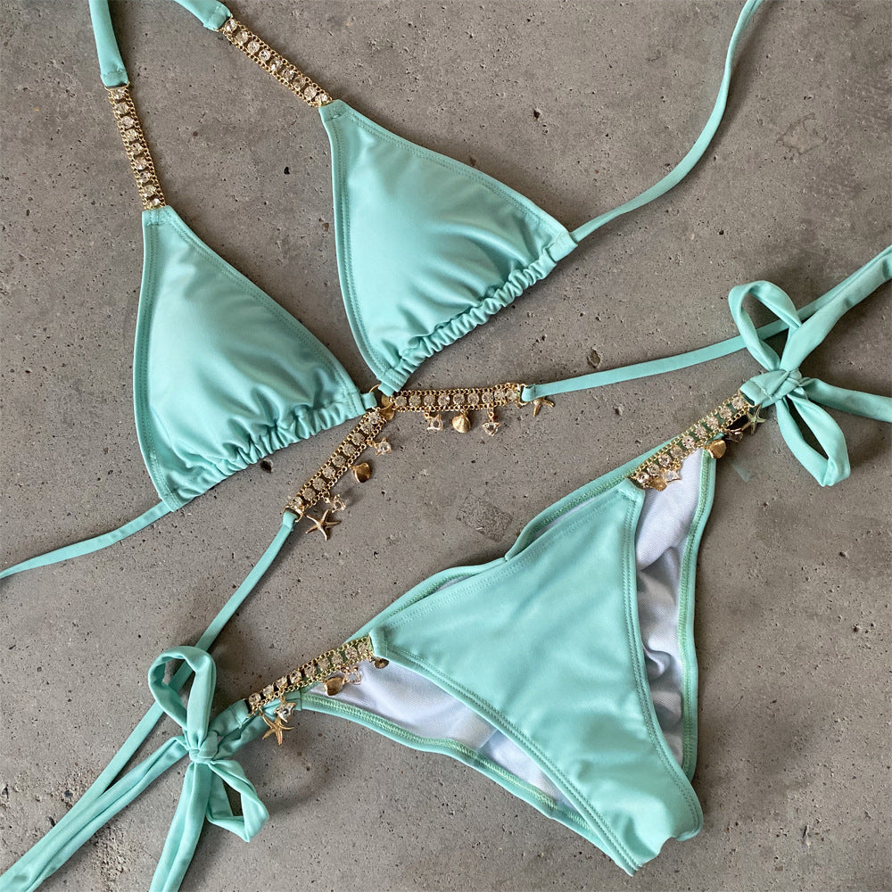 Multicolor diamond bikinis