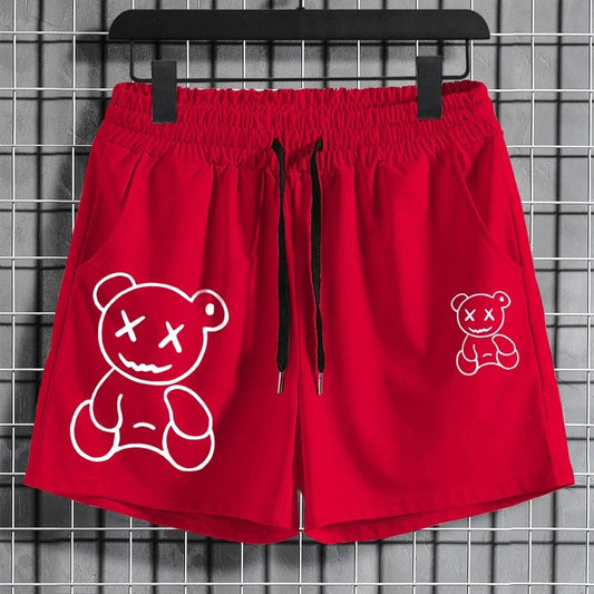 Cotton Printed Bear Shorts