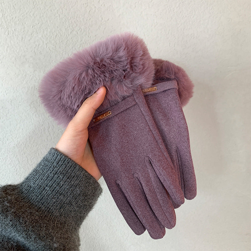 Warm Gloves Fleece-lined Thickened