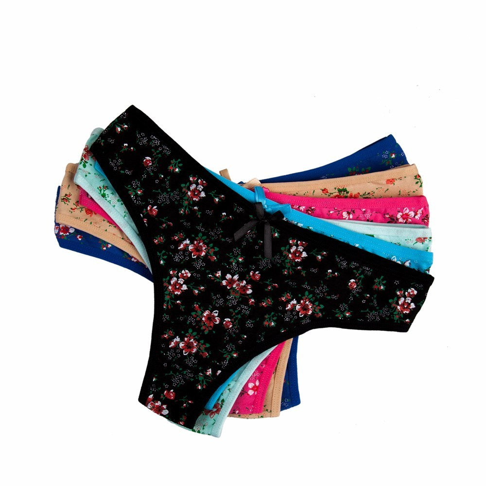 Printed women's thong 6pcs