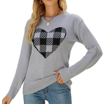 Loose Plaid Love Sweaters