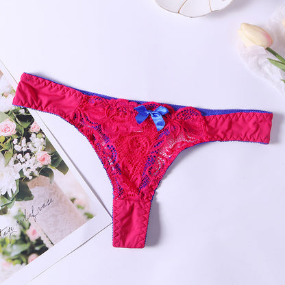 Lace Thong Low Waist Cotton Briefs