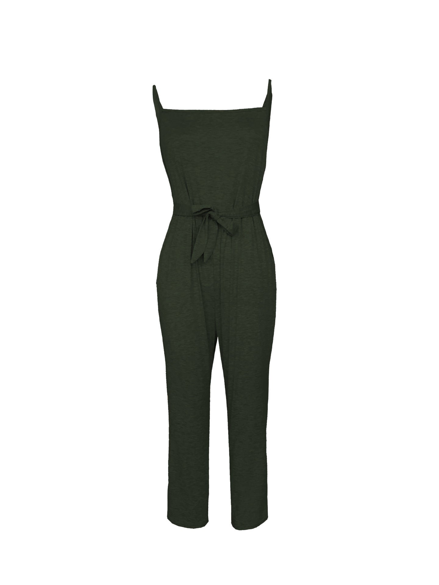 Lässiger rückenfreier Sling-Jumpsuit mit Schnürung