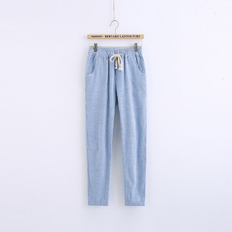 Spring and summer harem pants with elastic waist