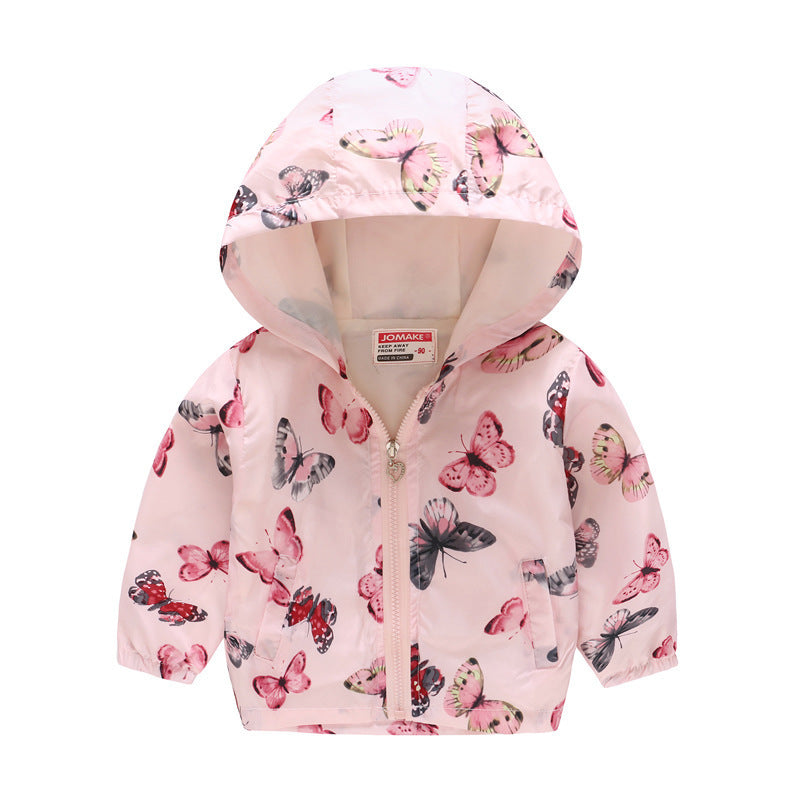 Hooded jackets with print pattern