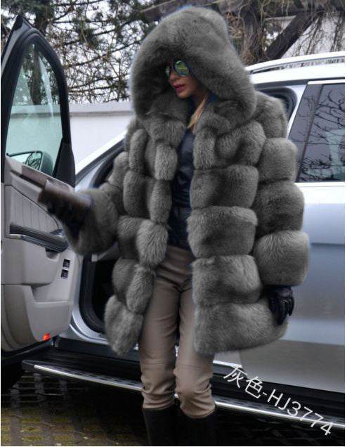 Luxury winter warm fluffy faux fur coats