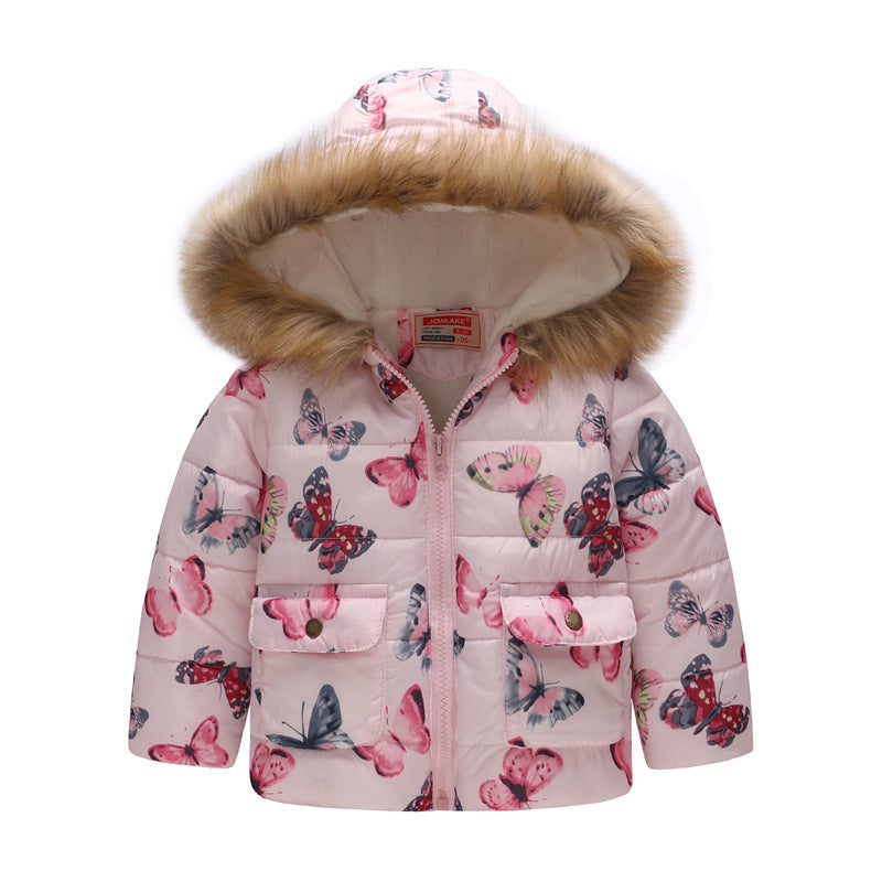 Printed Hooded Cotton Jackets Thickened