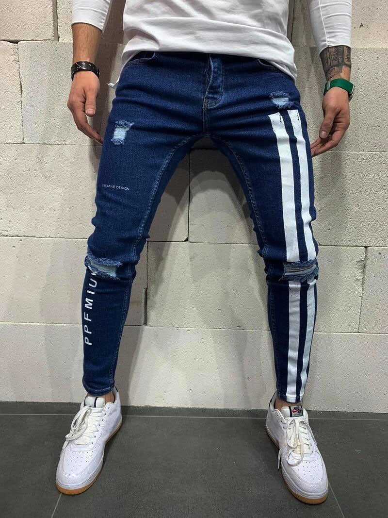 Men's Ripped Stretch Jeans