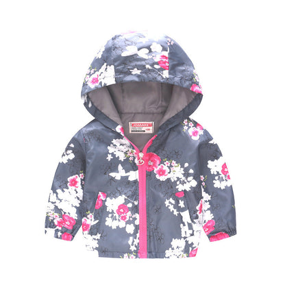 Hooded jackets with print pattern