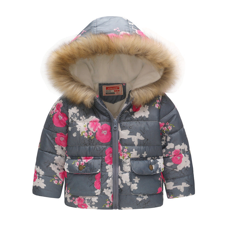 Printed Hooded Cotton Jackets Thickened