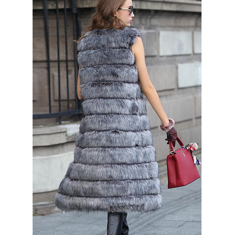 Ladies Faux Fox Fur Vests