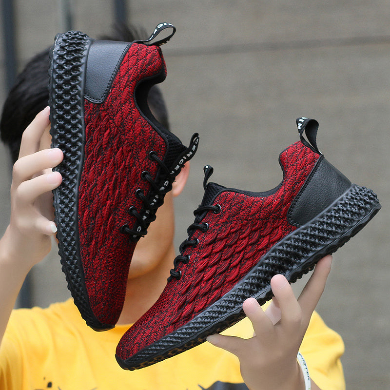 Mesh flying woven breathable shoes men