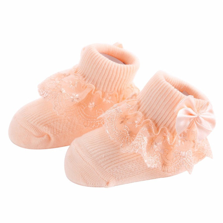 Bow lace baby socks