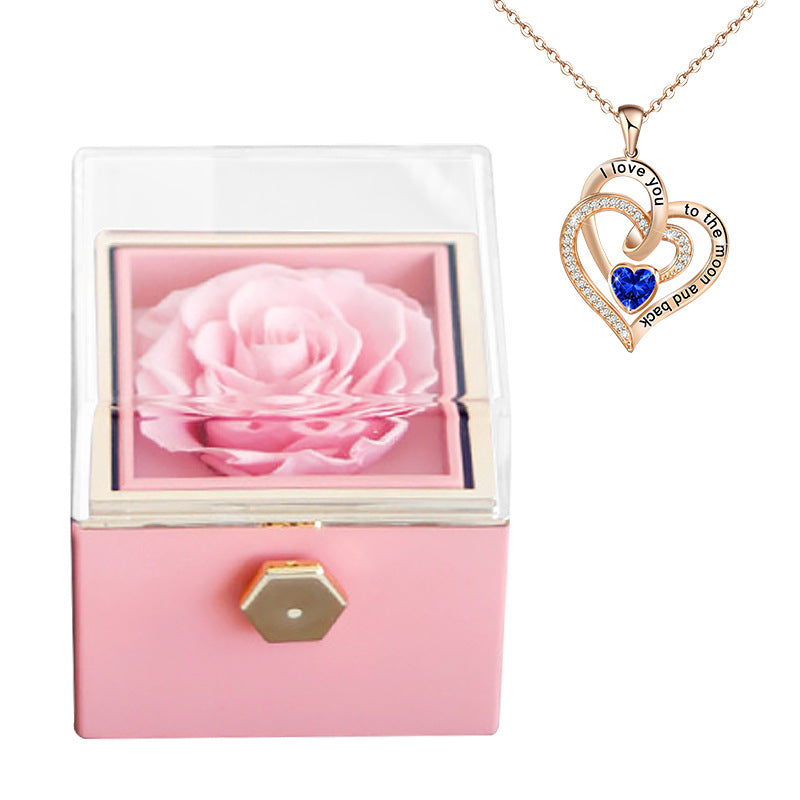 Rose Jewelry Box with Necklaces