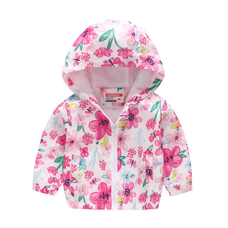 Hooded jackets with print pattern