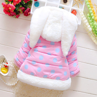 Girls' Bunny Polka Dot Padded Coat