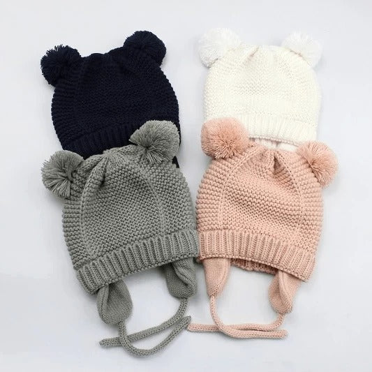 Jojo Double Pompom Knitted Beanie