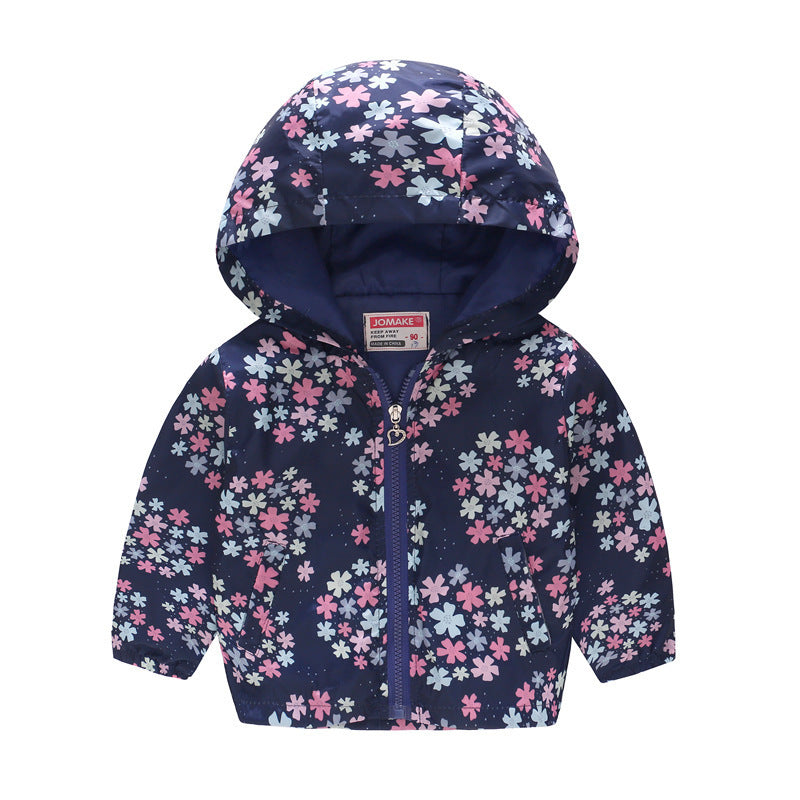 Hooded jackets with print pattern